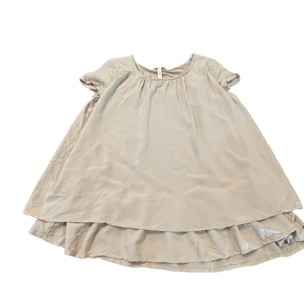 Matilda Jane Womens Make Believe Shadows Top Sz M Beige Flowy Layered Shirt